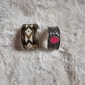 Vintage Cuff Bracelets Aztec Tribal Boho Bohemian Funky Eclectic Gold Silver Red